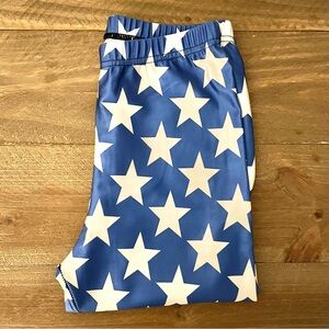 Star Spangled Spandex High Waist Leggings Patriotic America Star Print Sz M EUC